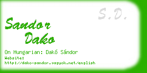 sandor dako business card